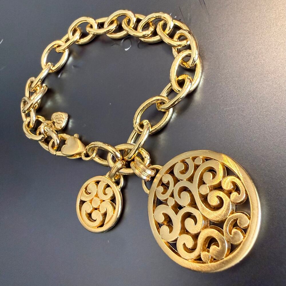 Gold Plated Brighton Contempo Medallion Link Bracelet NWOT - Picture 4 of 9